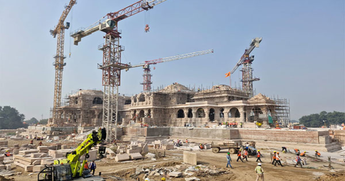 Ram Temple Trust releases pics showing current status of construction work